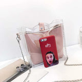Clear Drawstring Women Mini Bag Transparent Jelly Shoulder Bag
