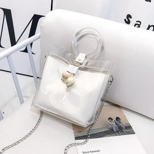 Clear Drawstring Women Mini Bag Transparent Jelly Shoulder Bag