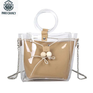 Clear Drawstring Women Mini Bag Transparent Jelly Shoulder Bag