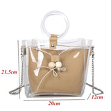 Clear Drawstring Women Mini Bag Transparent Jelly Shoulder Bag