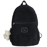 Corduroy Women Backpack Schoolbag Teen Travel Bags