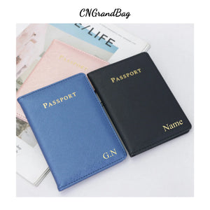 Monogrammed Initial Letters Passport Holder Travel Wallet