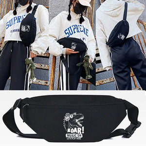 Monster Printing Waist Bags Canvas Crossbody Chest Bags Women