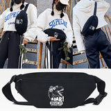 Monster Printing Waist Bags Canvas Crossbody Chest Bags Women