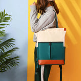 Multifunction Panelled Backpack Large Capacity School Bag