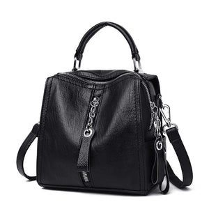 Multifunction Mini Backpack School Bags For Girls Women Leather Backpacks