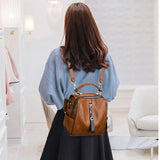 Multifunction Mini Backpack School Bags For Girls Women Leather Backpacks