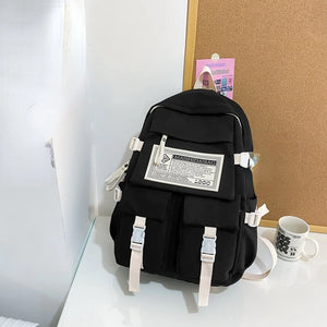 Waterproof Nylon Women Backpack Portable School Bag
