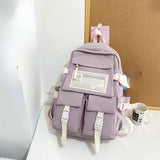 Waterproof Nylon Women Backpack Portable School Bag