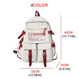 Waterproof Nylon Women Backpack Big School Bag