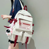 Waterproof Nylon Women Backpack Big School Bag