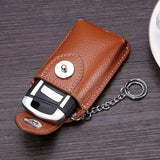 100% Leather Men Car Key Holder Wallet Business Retro Key Case