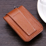 100% Leather Men Car Key Holder Wallet Business Retro Key Case