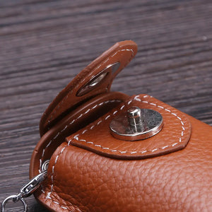 100% Leather Men Car Key Holder Wallet Business Retro Key Case