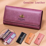 Vintage Cow Leather Clutch Women's Wallet Long Purse
