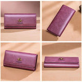Vintage Cow Leather Clutch Women's Wallet Long Purse
