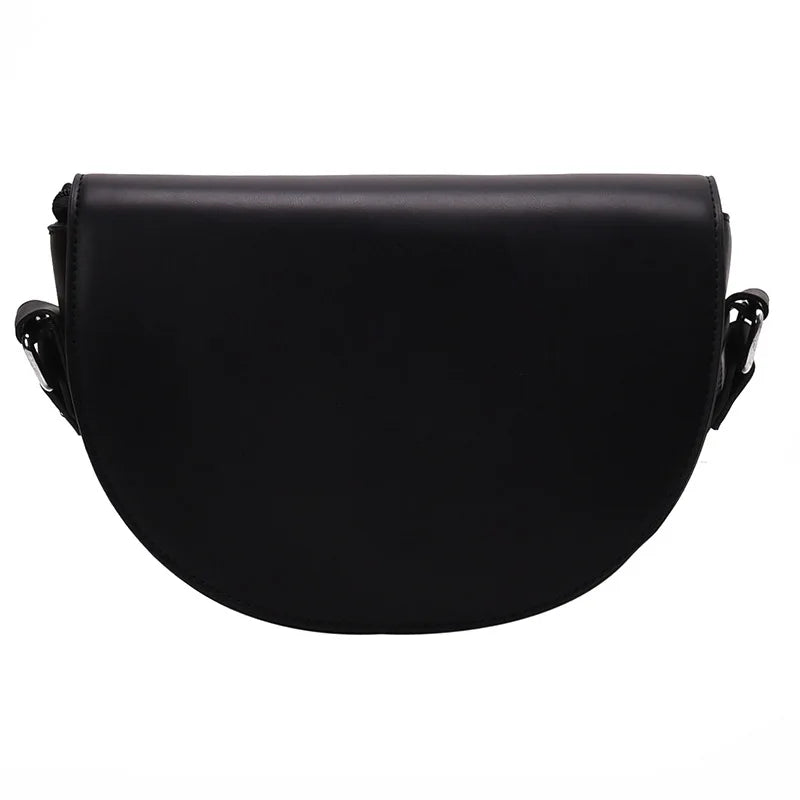 Solid Leather Shoulder Bag Retro Handbag Saddle Bag