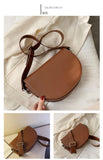 Solid Leather Shoulder Bag Retro Handbag Saddle Bag