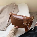 PU Leather Chain Waist Bag Belt Bag for Women