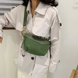 PU Leather Chain Waist Bag Belt Bag for Women