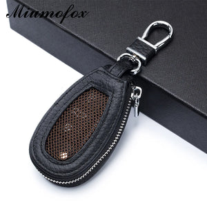 Leather Car Key Bag Men's Key Holder Mini Portable Keychain Wallet