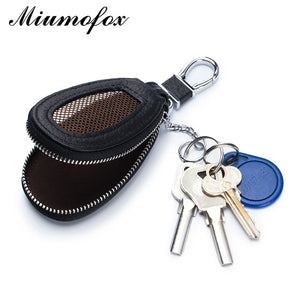 Leather Car Key Bag Men's Key Holder Mini Portable Keychain Wallet