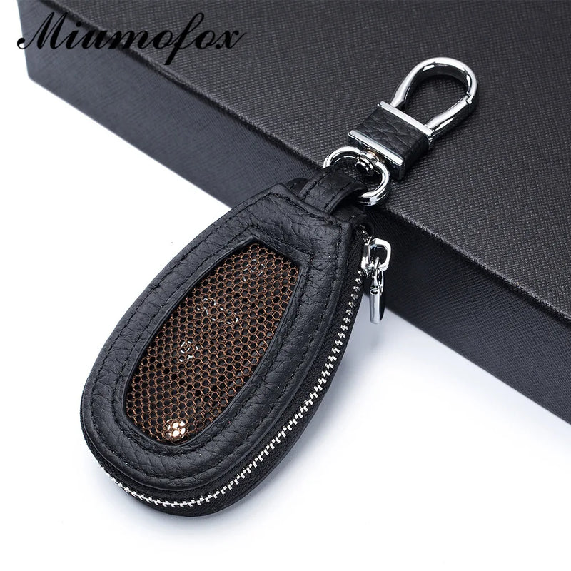 Leather Car Key Bag Men's Key Holder Mini Portable Keychain Wallet