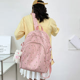 Floral Women Backpack Large Capacity Nylon Schoolbag College Teenage Girl Travel