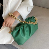 Leopard Chain Crossbody Bag Solid PU Shoulder Bag