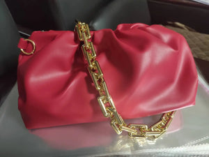 Leopard Chain Crossbody Bag Solid PU Shoulder Bag
