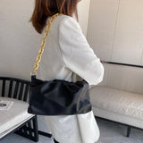 Leopard Chain Crossbody Bag Solid PU Shoulder Bag