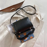 Women's Pu Leather Bag Chain Strap Crossbody Small Square Bags