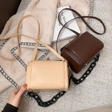 Women's Pu Leather Bag Chain Strap Crossbody Small Square Bags