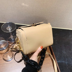 Women's Pu Leather Bag Chain Strap Crossbody Small Square Bags