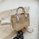 Lady's Small Square Handbag Summer Texture One Shoulder Cross Body Bag