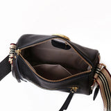 Women Leather Handbags Rotating Metal Lock Ladies Shoulder Bag