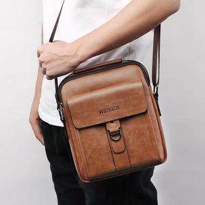 Man Shoulder Briefcases Bags Business Bag PU Leather Sports Casual Messenger Bag