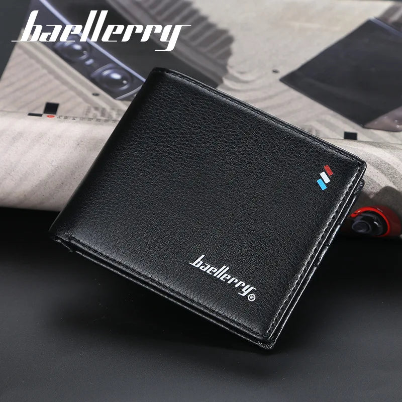 Men Wallets Short PU Leather Vintage Purse Small Money Clip Business Clutch Bags