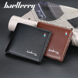 Men Wallets Short PU Leather Vintage Purse Small Money Clip Business Clutch Bags