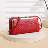 Embossed Woven Pattern Mobile Phone Bag Wallet