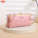 Embossed Woven Pattern Mobile Phone Bag Wallet