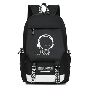Anime Luminous Schoolbag Laptop Backpack For Teenager Boys