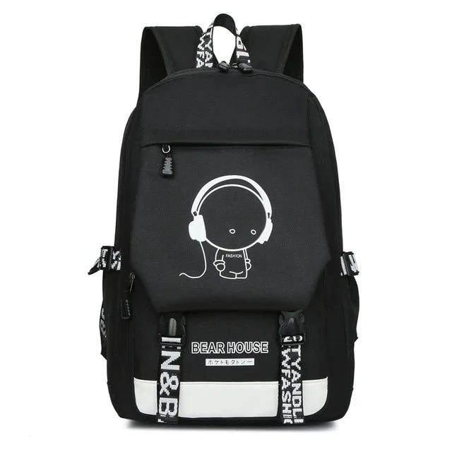 Anime Luminous School Backpack for Teenager Boys School Bag