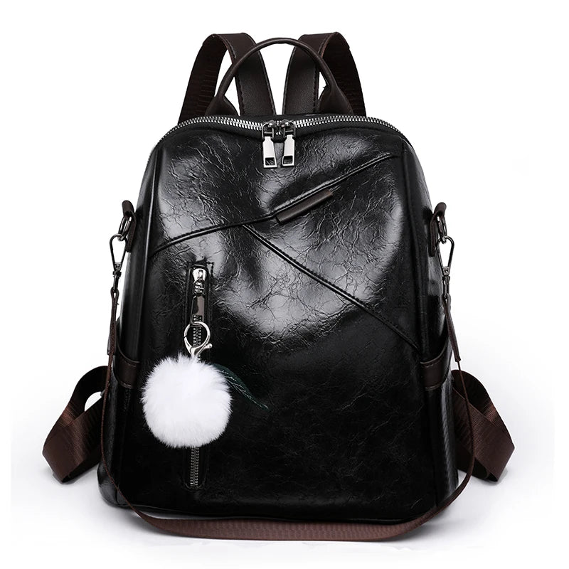 Women PU Leather Soft Shoulder Bags Backpack Daliy Shopping