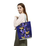 Butterfly Print Handbag for Women Comics Retro Beach Shoulder Bag