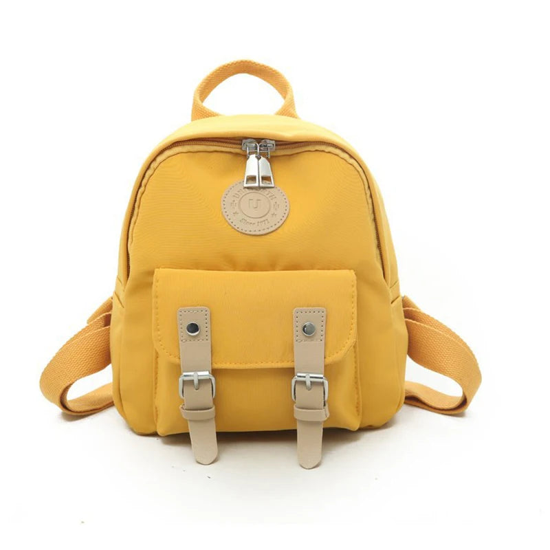 Women Backpack High Zipper Mini School Bag Double Belt Shoulder Bags
