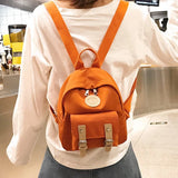 Women Backpack High Zipper Mini School Bag Double Belt Shoulder Bags