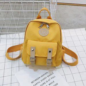 Women Backpack High Zipper Mini School Bag Double Belt Shoulder Bags