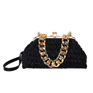 Thick chain PU Handbag Lady Shoulder Bag Clouds Armpit Bag Crossbody