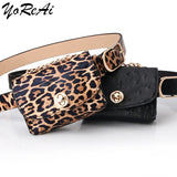 Leopard Pattern Waist Fanny Pack Mini Handbag PU Leather Bag